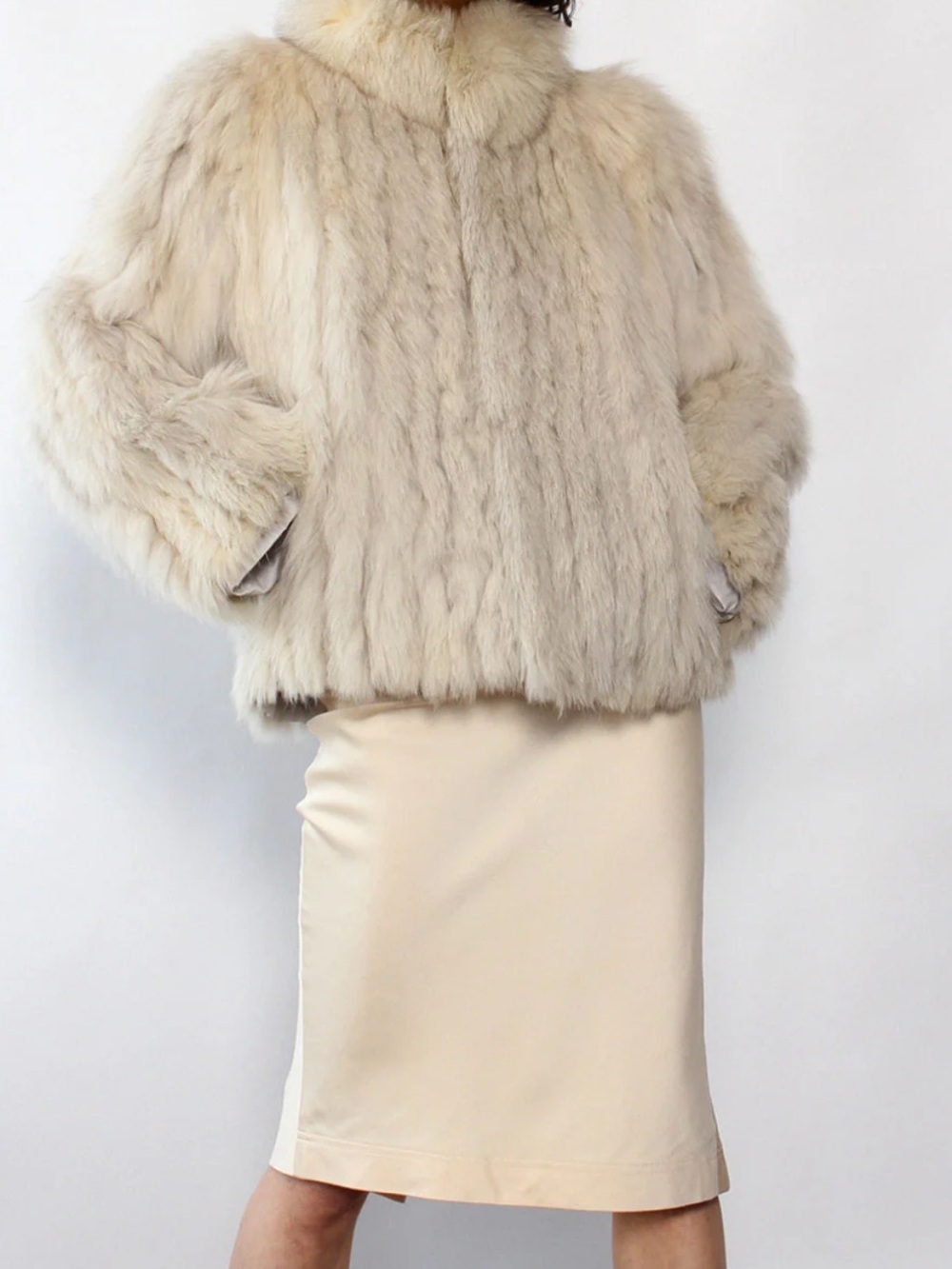 Saga Fox Cream Midi Pencil Skirt